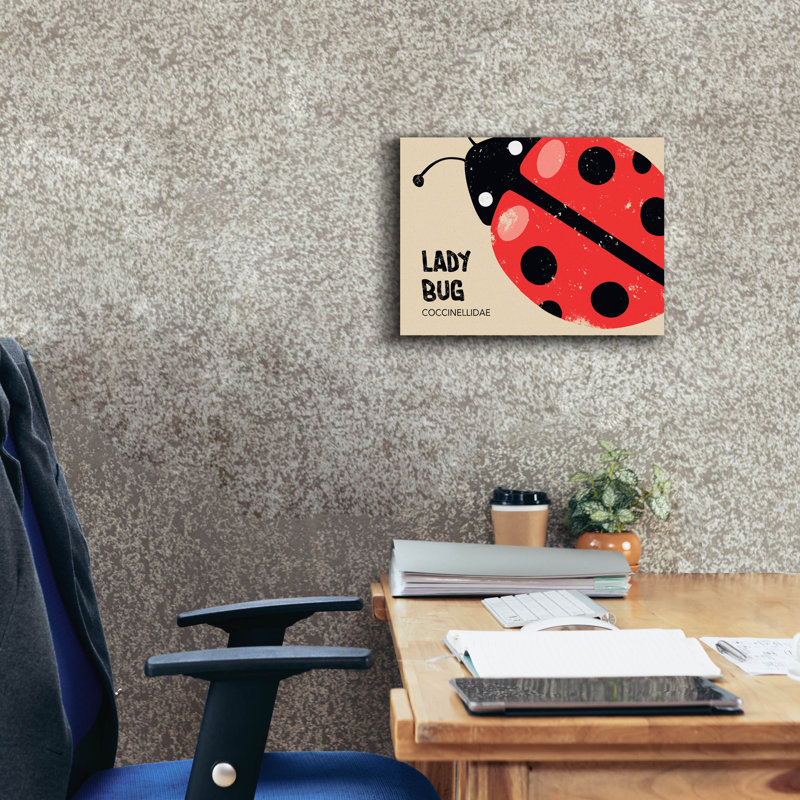 «Lady Bug» par Andreas Magnusson, art mural sur toile, H 12 po x l 16 po x P 0,75 po