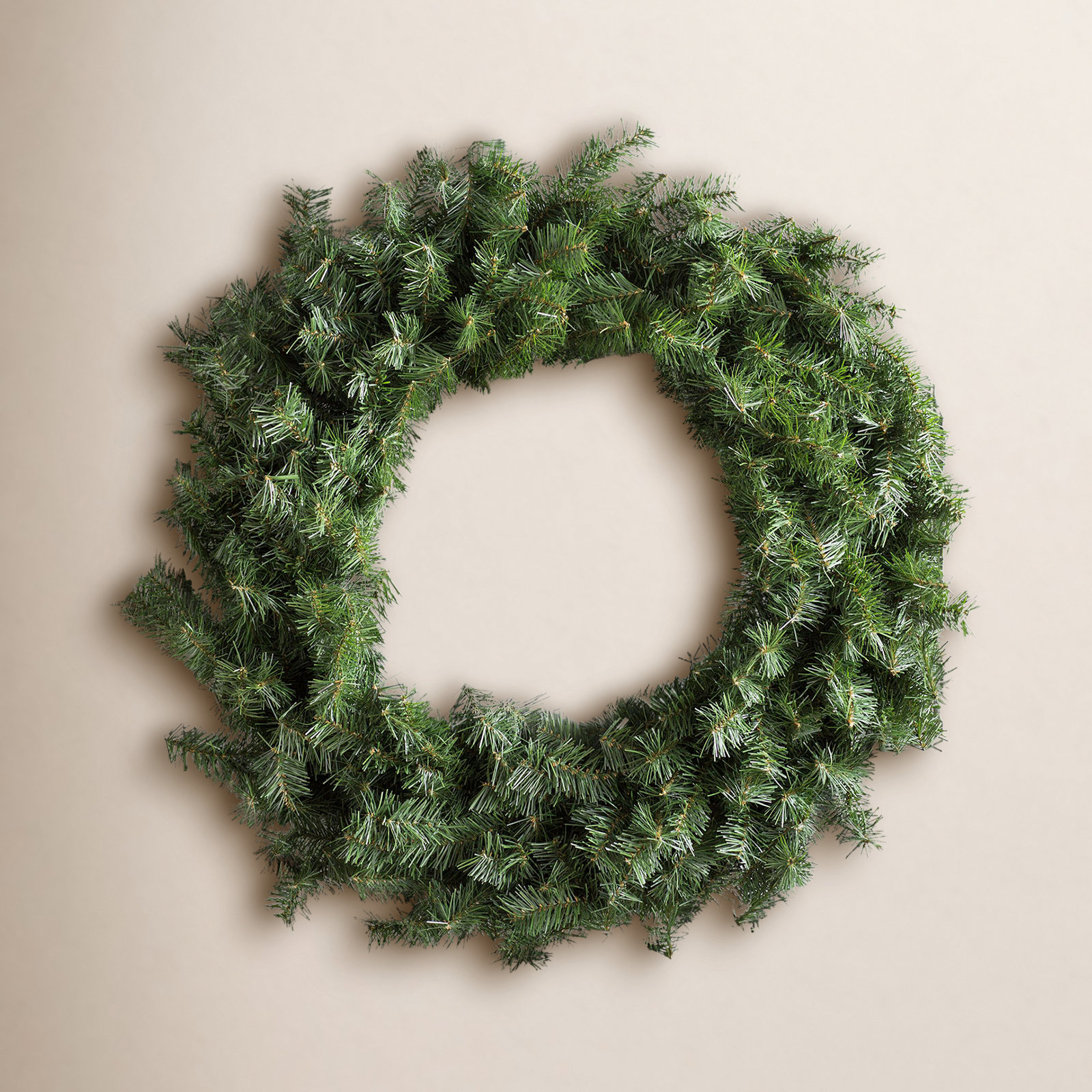 Artificial Canadian Pine Wreath Unlit, 36" H x 36" W x 3" D