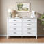Commode 8 tiroirs Farmhouse, commode en bois avec panneau rustique pour chambre à coucher, couloir-2101169723