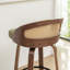 Swivel Upholstered Counter Stool with Solid Wood Frame-1027556160-1027556162