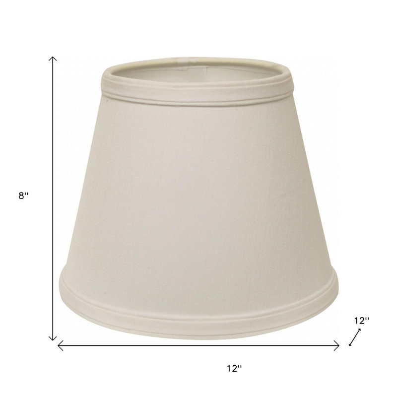 Abat-jour rigide incliné Shantung, Blanc, H 8 po x l 12 po x P 12 po