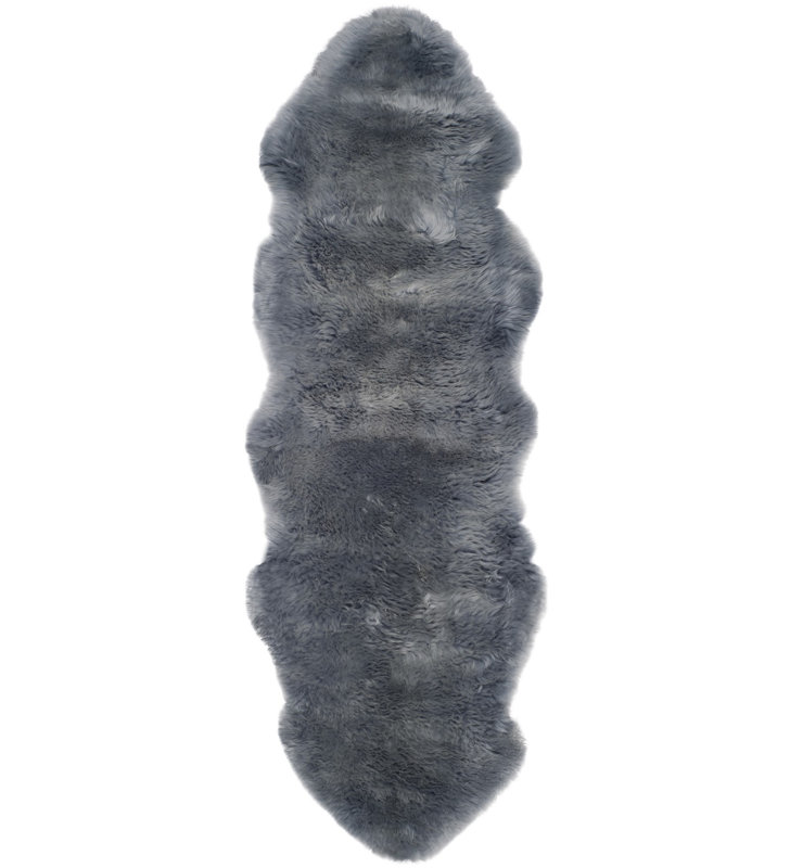 Solid Colour Sheepskin Area Rug, Runner 61 x 183 cm