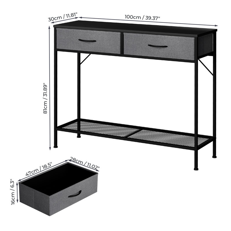 Console Table, Deep Grey
