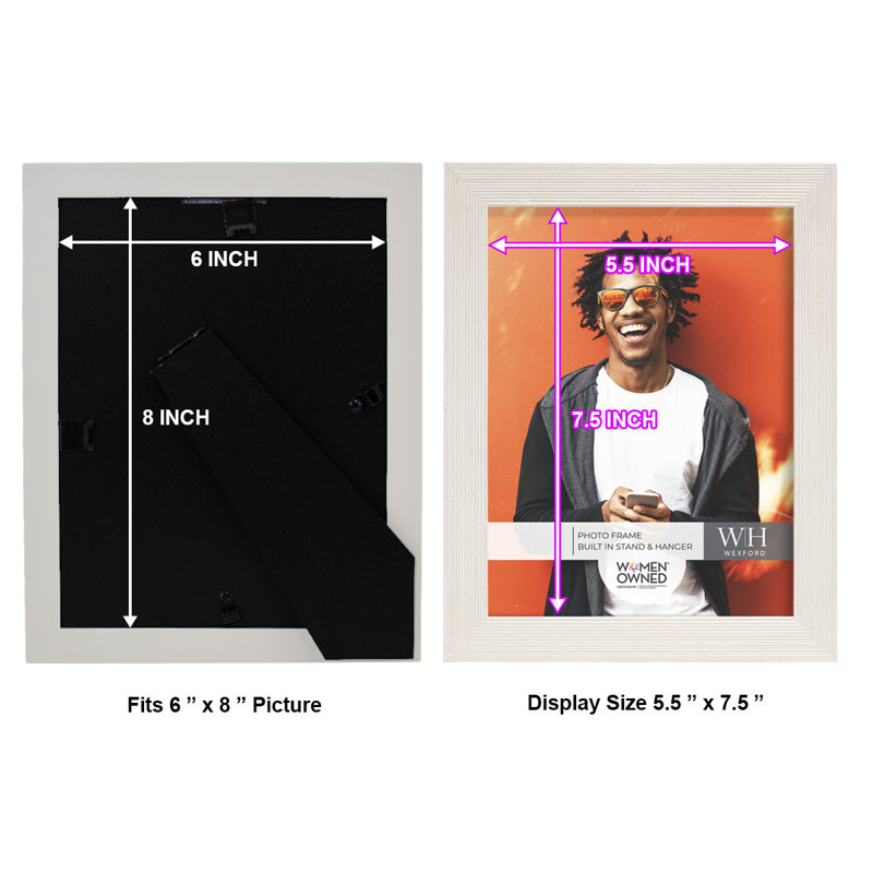 White Wood Picture Frame - Set of 2