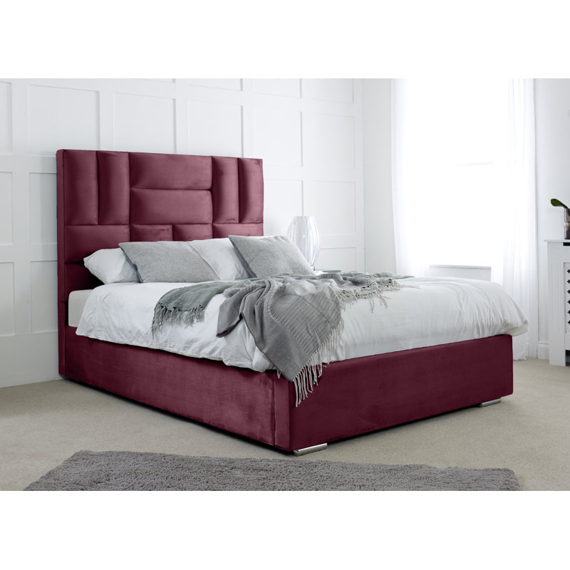 Ahkil Upholstered Bed, Single (3'), Maroon