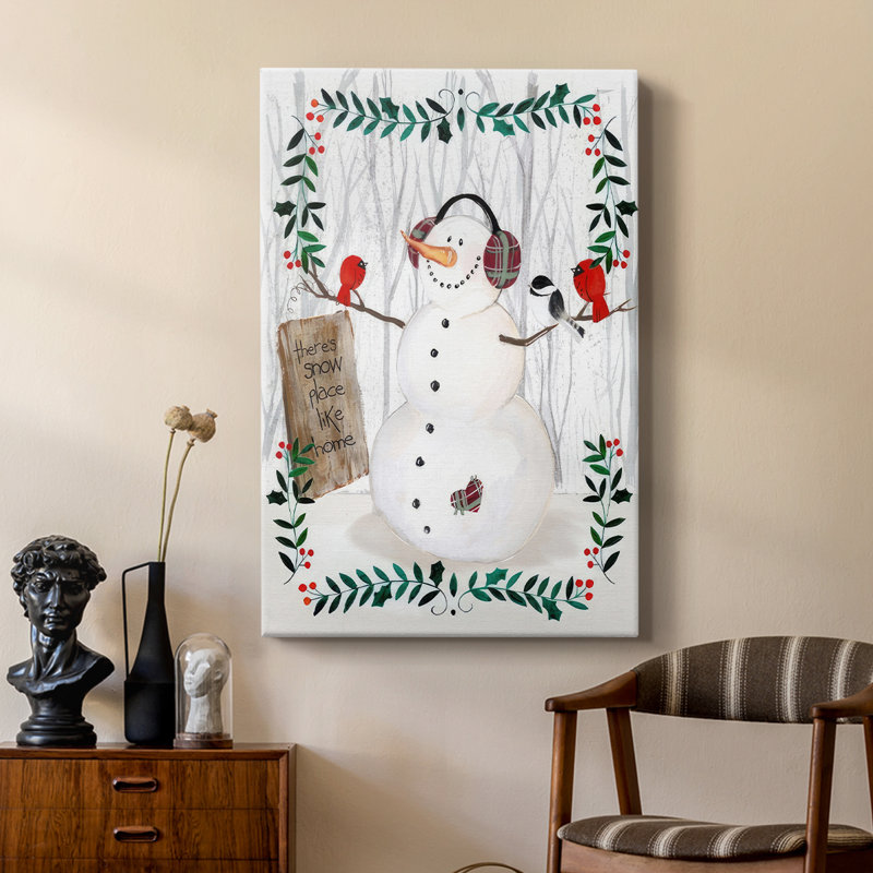 Folk Snowman Forest II - galerie Cavas sur mesure, H 36 po x l 24 po