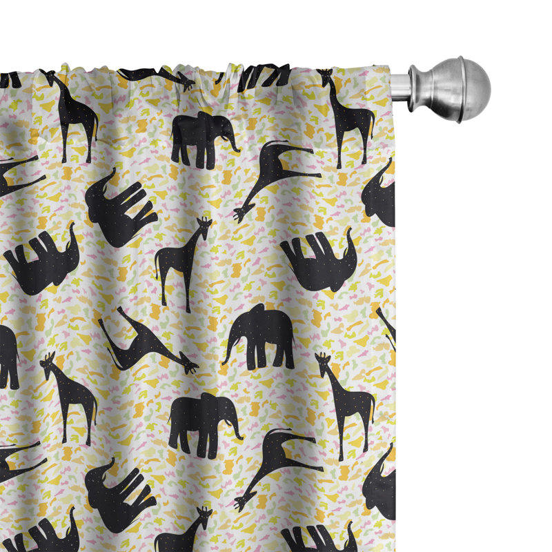 Giraffe Semi-Sheer Rod Pocket Sliding Panel, 28" x 84"