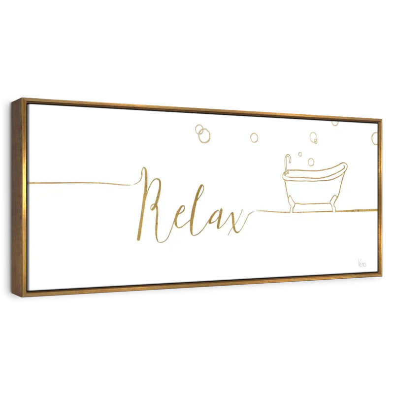 Souligner le bain I, Cadre flottant doré, 49" X 17"