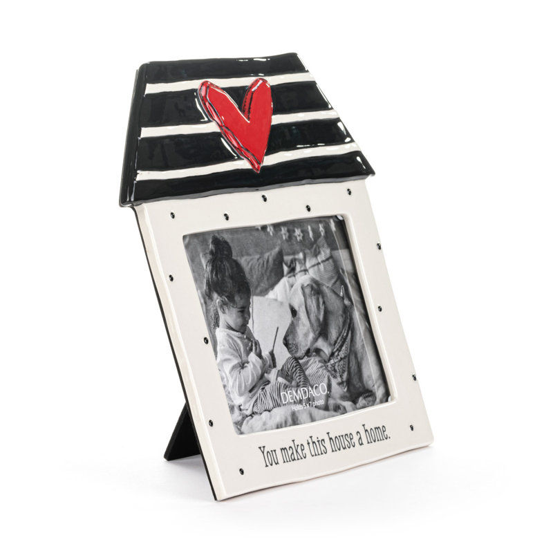 Off-White Ceramic Embossed Picture Frame