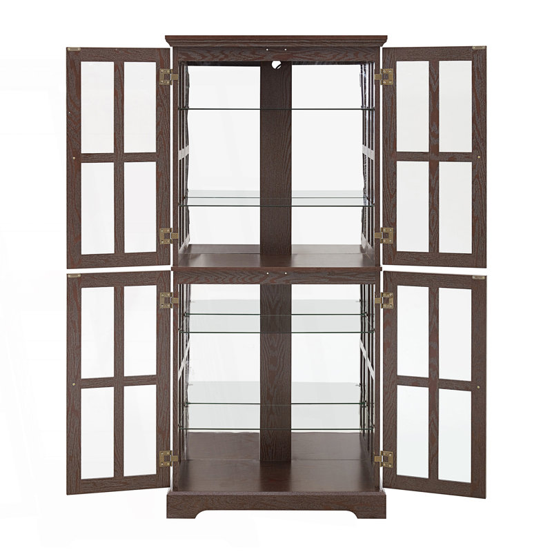 Vitrine Curio, vitrine antique avec portes en verre, armoire de salon