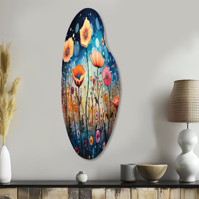 Art mural asymétrique en métal Seabolt - Wildflowers