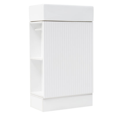 Meuble-lavabo 18,6 po avec lavabo, meuble-lavabo avec tablette à deux niveaux, orienté vers la gauche ou vers la droite