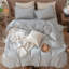 Ensemble de housse de couette à rayures 100% coton lavé MooMee-111721002-112681251