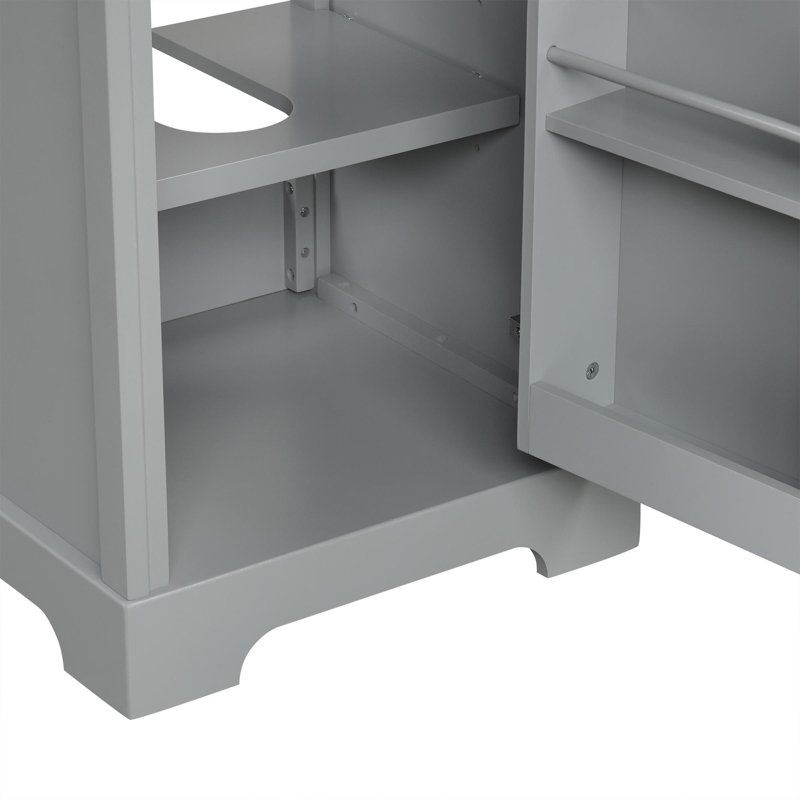 Meuble-lavabo de 20 po avec lavabo en céramique, Gris