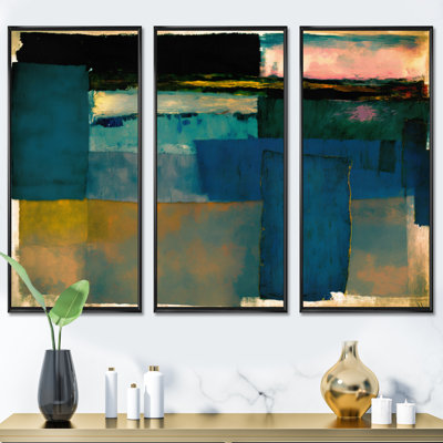 Blue Sky Colorfields I - 3 pièces sur toile