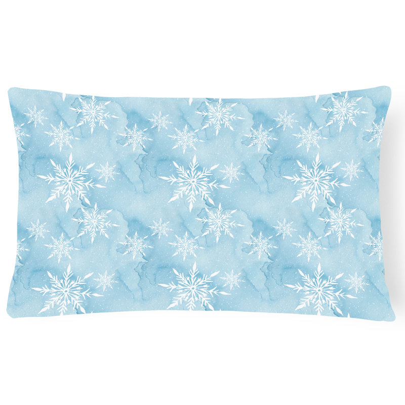  Watercolor Snowflake Indoor/Outdoor Throw Pillow