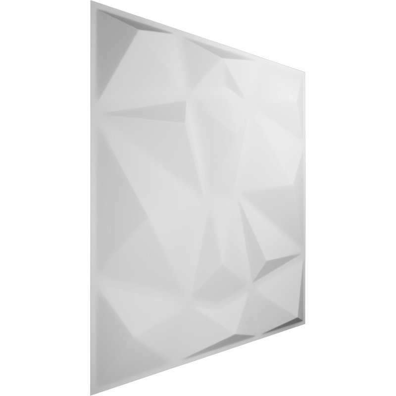 White Textured 3D PVC Wall Panels, 19.63" x 19.63", 10-Pack