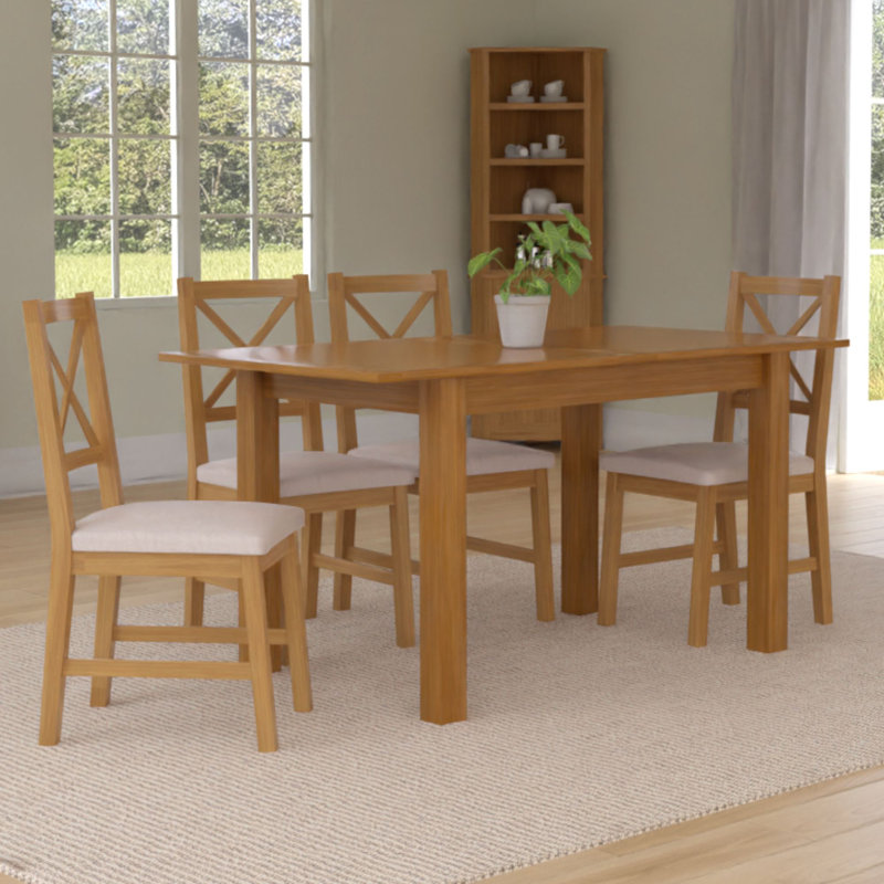 4 - Person Extendable Solid Oak Dining Set