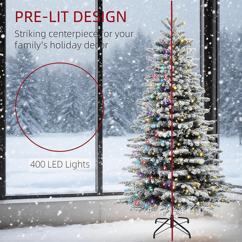 Arbre de Noël artificiel enneigé 6,5 pi