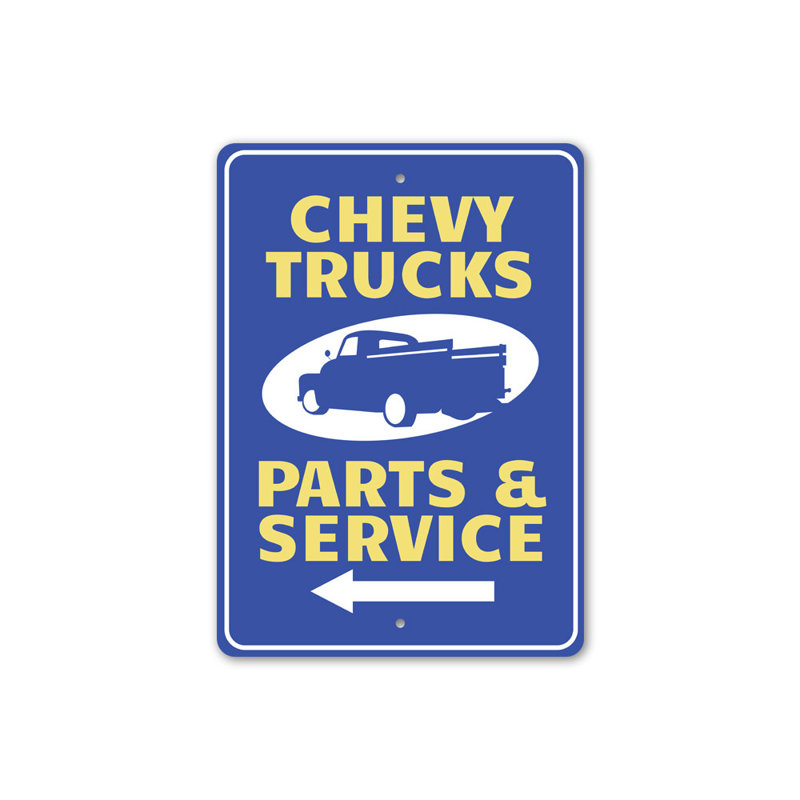 Enseigne en aluminium Chevy, H 14 po x l 10 po x P 0,04 po