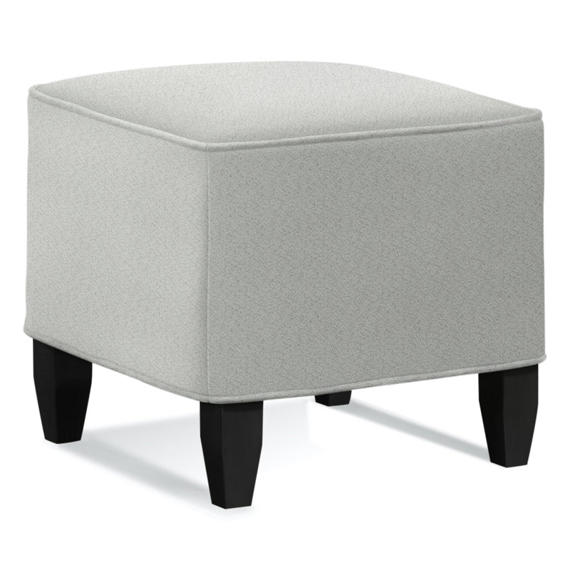 Brooklyn Square Ottoman, Brown Geometric, 0456-33, Antique Black