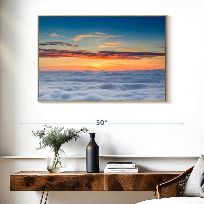 Sunscape Cloudscape, Cadre flottant en bois naturel, 40 po x 27 po