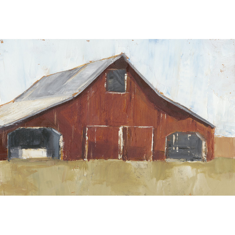 Rustic Red Barn I On Canvas by Ethan Harper Painting