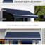 Auvent de patio bleu 10 pi x 8 pi - rétractable et à eau - avec cadre en aluminium et manivelle manuelle pour terrasse, balcon, patio
