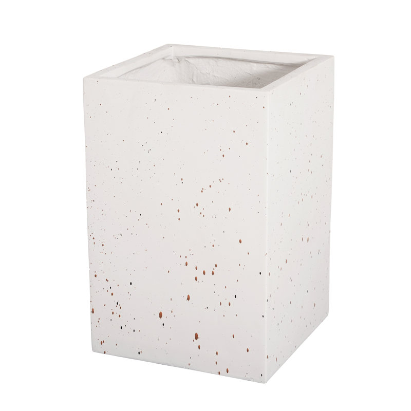 Handmade Rectangle Planter Box, 20''H, White, 20.03" H x 13.13" W x 13.13" D