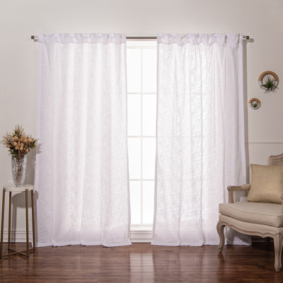 Cotton Semi Sheer Curtain Panel Pair
