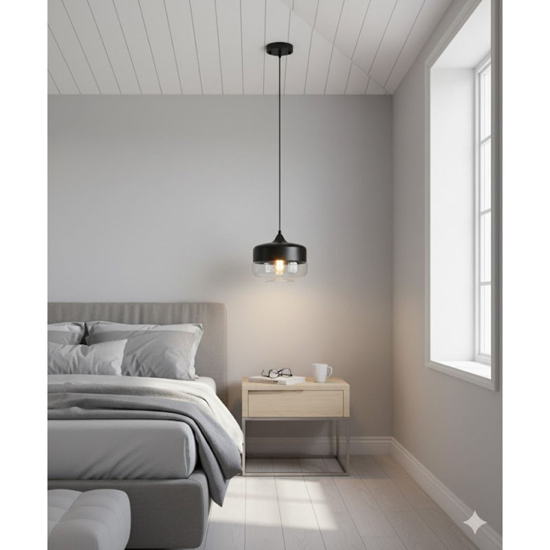 Modern 1 Light Glass Shade Pendant