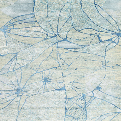 Tapis contemporain gris / bleu