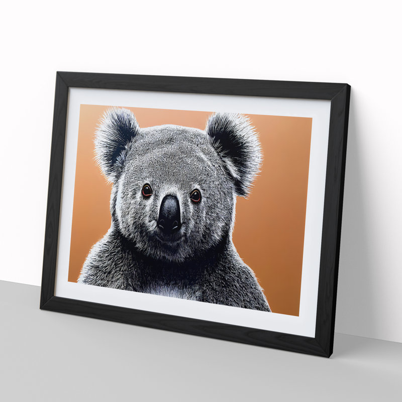 The Koala Bear - Single Picture Frame Print, Black, 46cm H x 64cm W