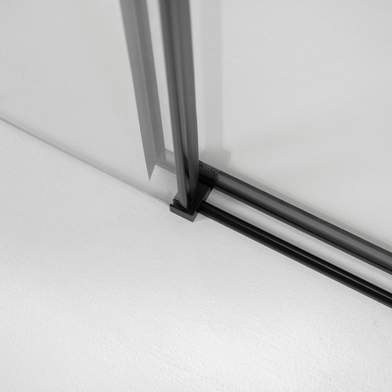 Porte de douche sans cadre Bypass, Noir, 48" x 72"