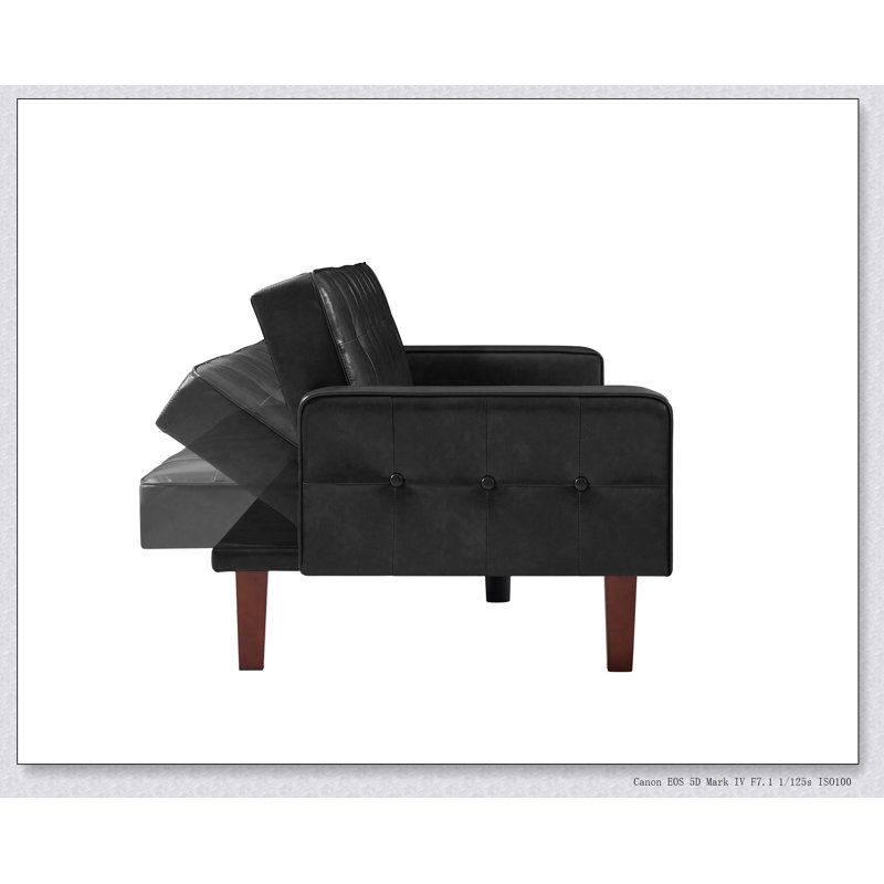 Canapé-lit et canapé-lit en cuir synthétique moderne avec un design polyvalent, parfait pour la vie contemporaine et les chambres d'amis.