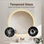 Miroir rond de salle de bain 32 po à DEL avec meuble-lavabo mural, anti-buée, 3 lumières réglables à température de couleur et à intensité variable, miroir de maquillage pour la chambre à coucher et la salle de bain, miroir intelligent pour la d?