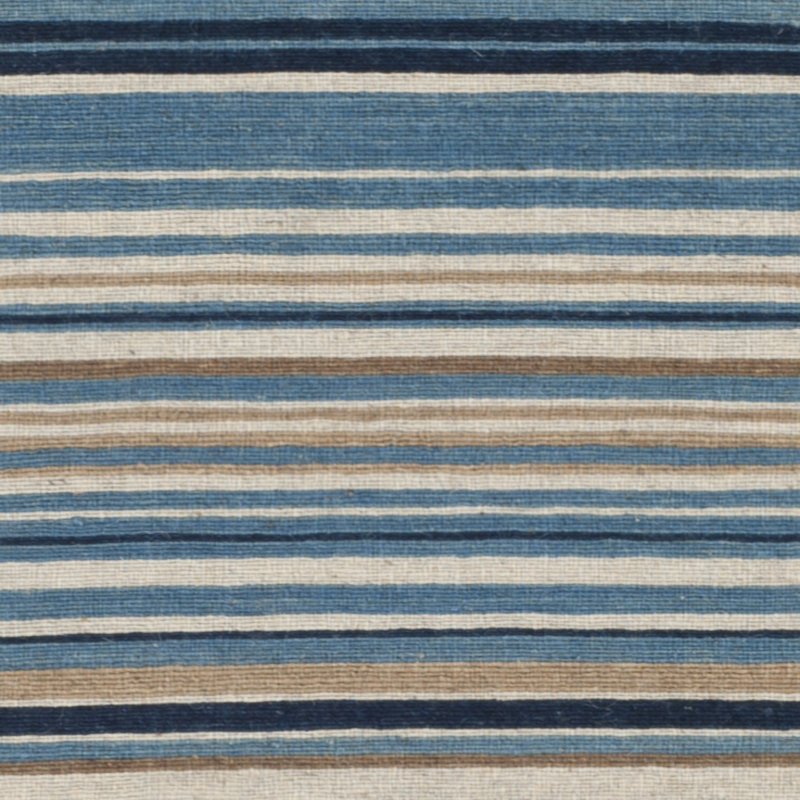 Howardwick Hand Loomed Wool/Cotton Striped Rug in Blue/Beige, Rectangle 3' x 5'