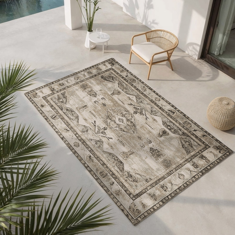 Fabled Harmony Indoor And Outdoor Area Rug, Rectangle 4' x 6'