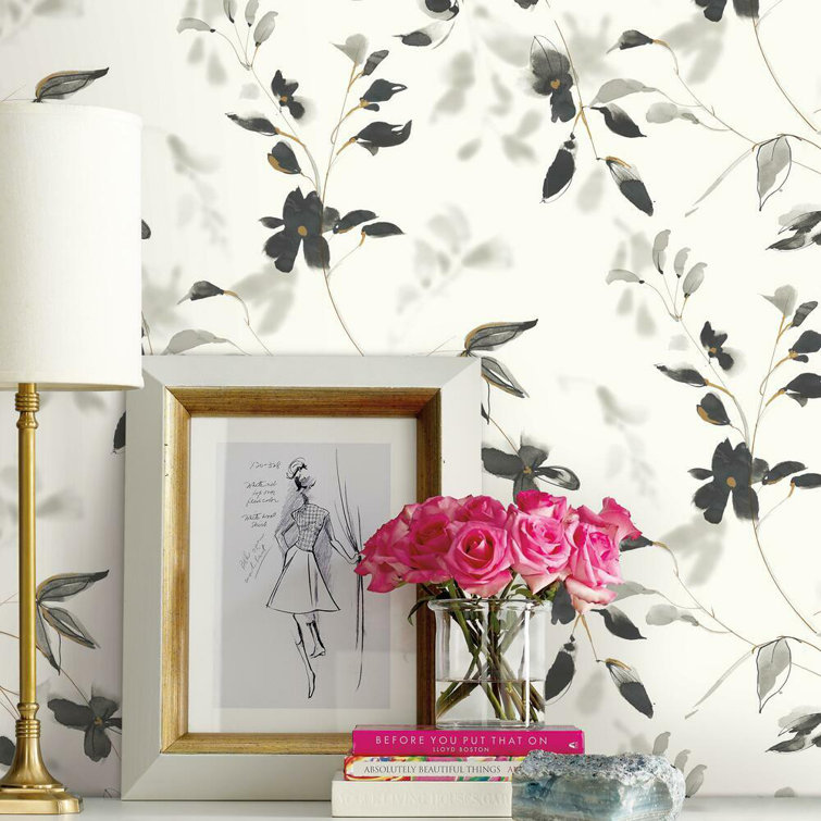 Simply Candice Linden Flower 20' L x 20.5" W Smooth Peel and Stick Wallpaper Roll