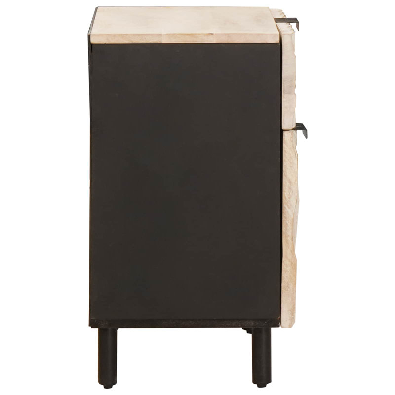 50cm W Solid Wood Bedside Table, White