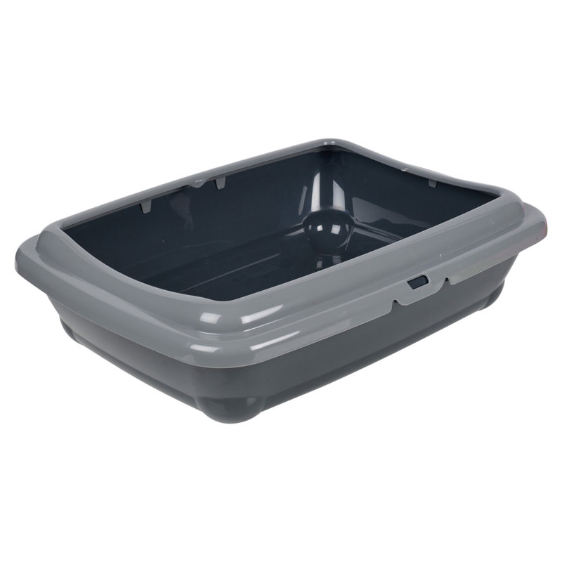 Woodstock Plastic Litter Box, Grey/Black