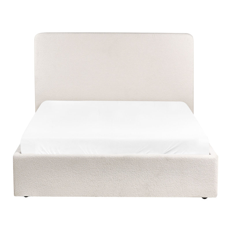 Upholstered Lift Up Storage Ottoman Bed, European Double (140 x 200 cm), White