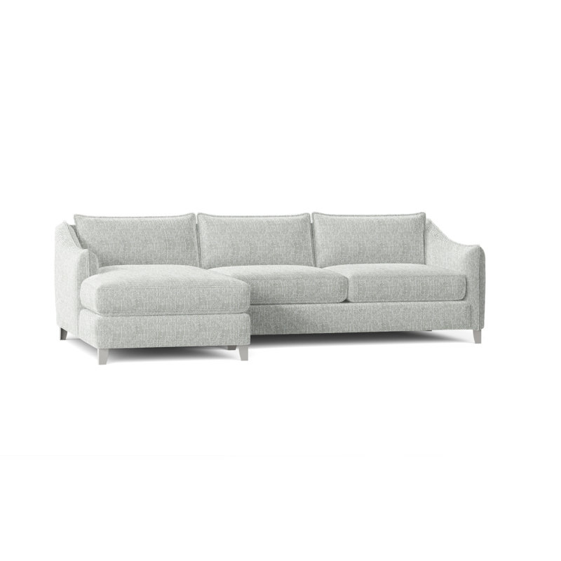 Monterey Patio Sectional with Cushions, Lt Grey Chenille Woven Stripe 6023-010