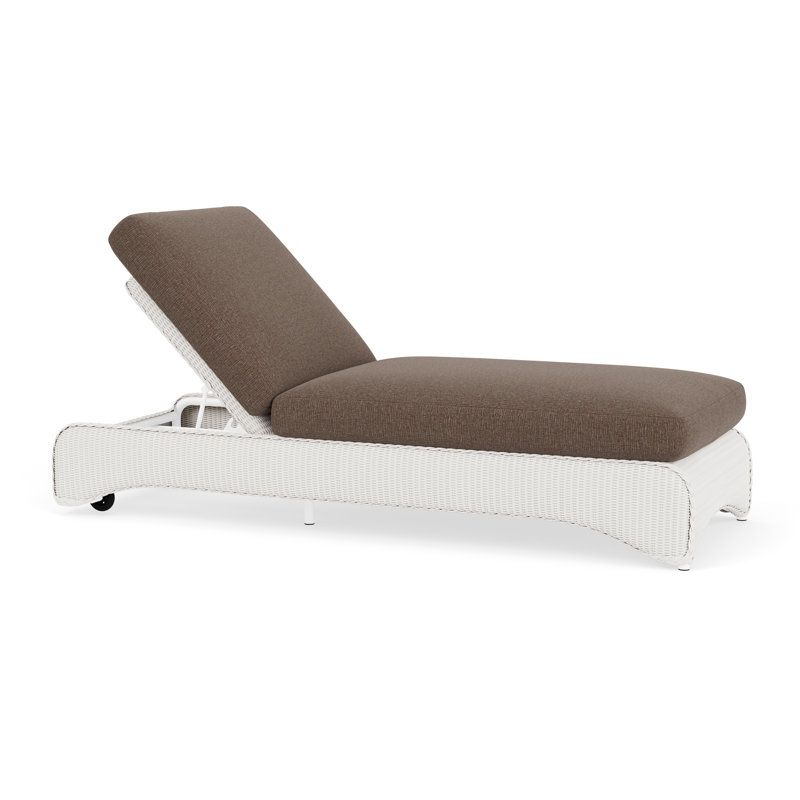 Loom Outdoor Chaise Lounge, White, Beach Navy