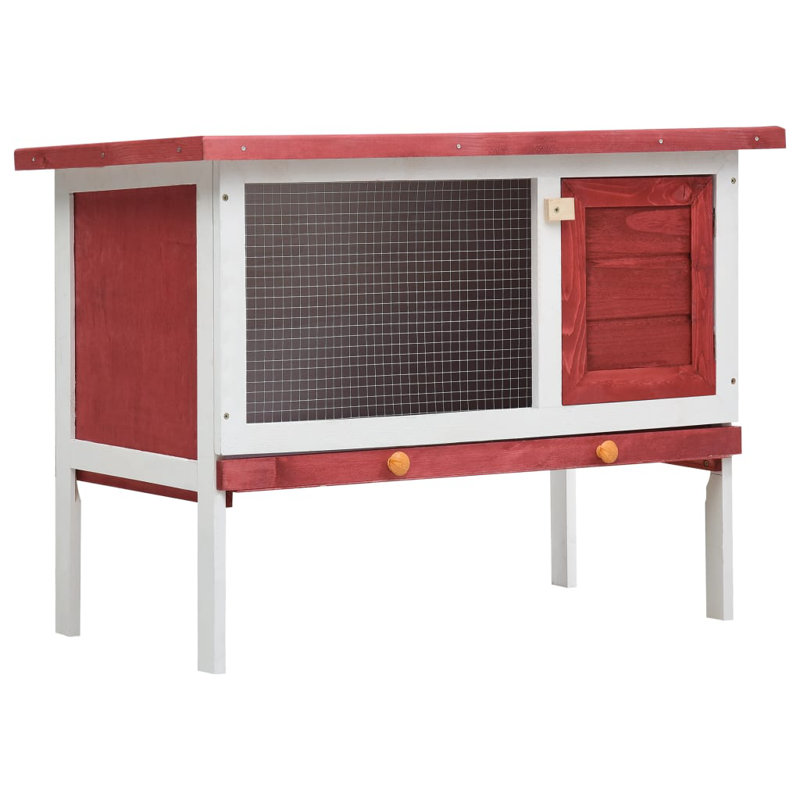 Rudy Weather Resistant Rabbit Hutch, Red