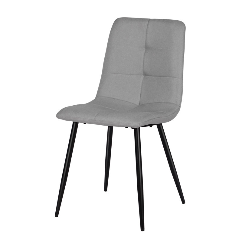 49cm H Fabric Upholstered Metal Upholstered Back Side Chair, Grey