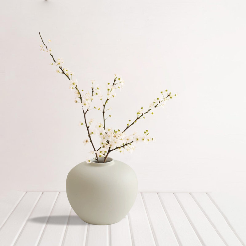 Flower Vase, Ceramic Flower Vase, Table Vase, Cream