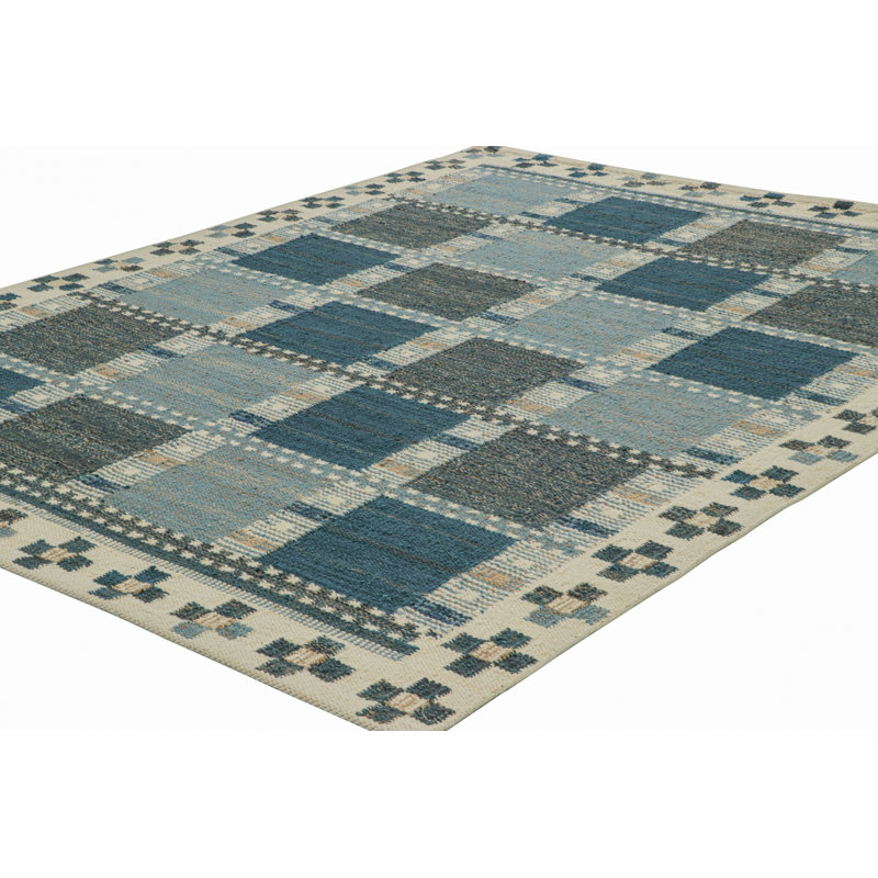 Scandinavian Wool Geometric Area Rug, Rectangle 5' x 8'
