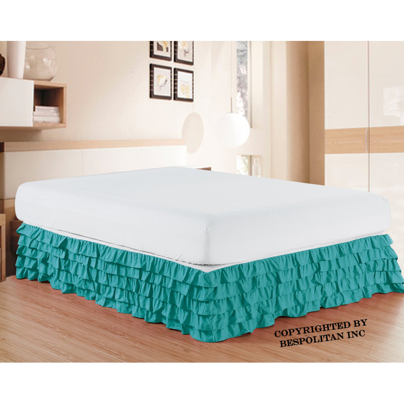 Jupe de lit Kantor Premium qualité 1500 fils, Turquoise