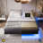 Kathrene Floating Bed Frame with LED Lights and Charging Station-1870686669